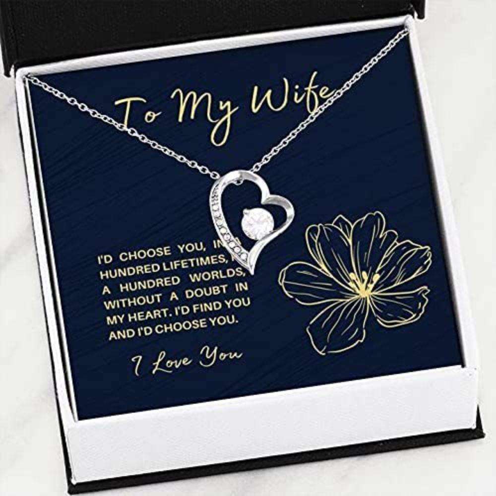 Wife Necklace “ Necklace For Wife “ Gift Necklace To My Wife “ I’D Choose You For Karwa Chauth Rakva