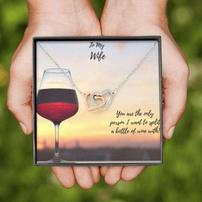 Wife Necklace “ Necklace For Wife “ Gift Necklace With Message Card Split Wine To Wife For Karwa Chauth Rakva