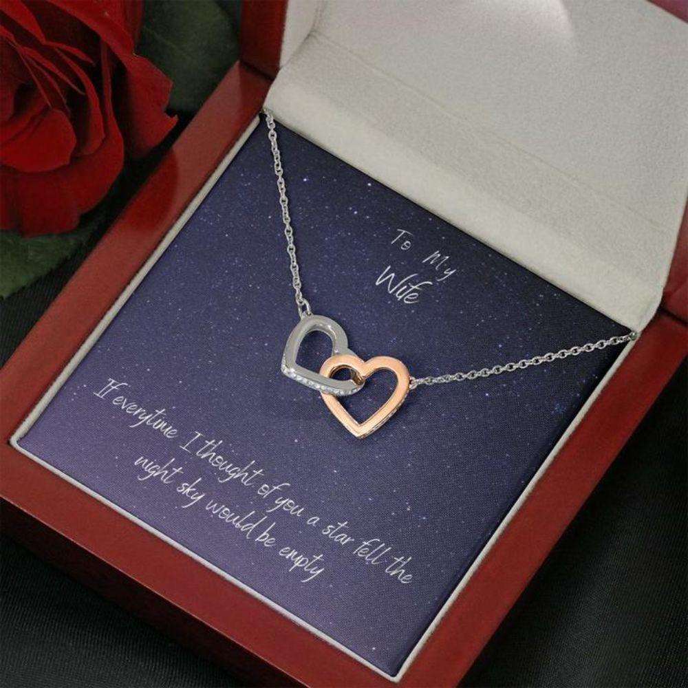 Wife Necklace “ Necklace For Wife “ Gift Necklace With Message Card Star Wife For Karwa Chauth Rakva