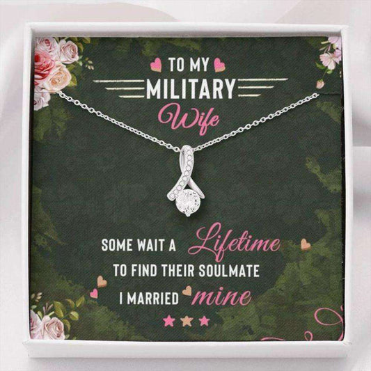 Wife Necklace “ Necklace For Wife “ Gift Necklace With Message Card To My Military Wife For Karwa Chauth Rakva