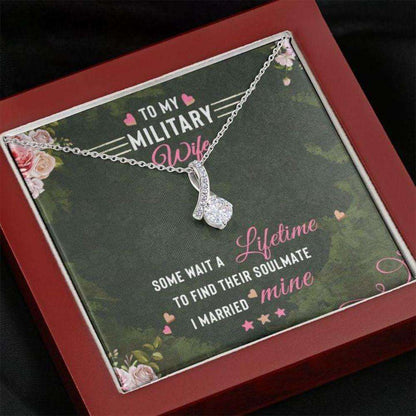 Wife Necklace “ Necklace For Wife “ Gift Necklace With Message Card To My Military Wife For Karwa Chauth Rakva