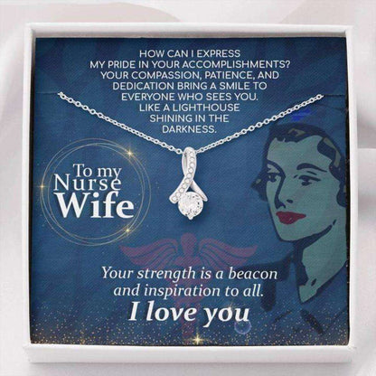 Wife Necklace “ Necklace For Wife “ Gift Necklace With Message Card To My Nurse Wife For Karwa Chauth Rakva