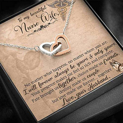 Wife Necklace “ Necklace For Wife “ To My Beautiful Nurse Wife-In This Difficult Time 3 For Karwa Chauth Rakva