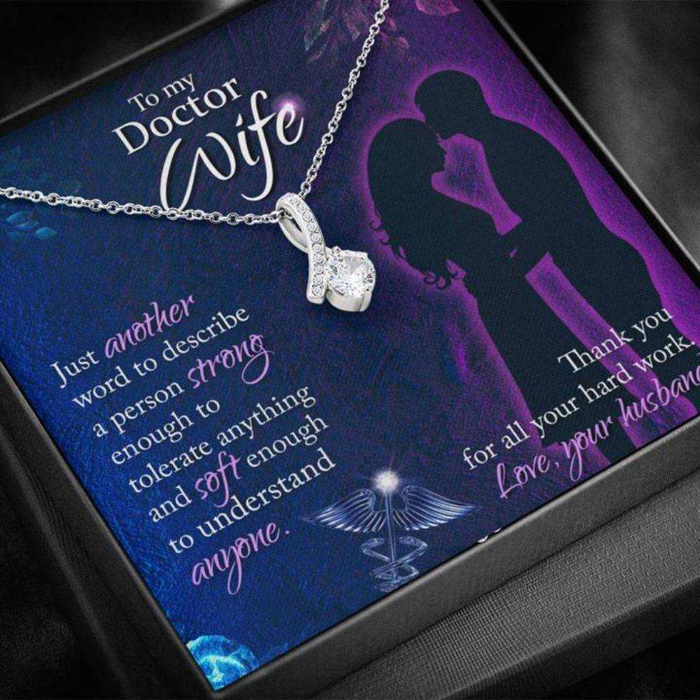 Wife Necklace “ Necklace For Wife “ To My Doctor Wife Beauty Necklace For Archievement Rakva