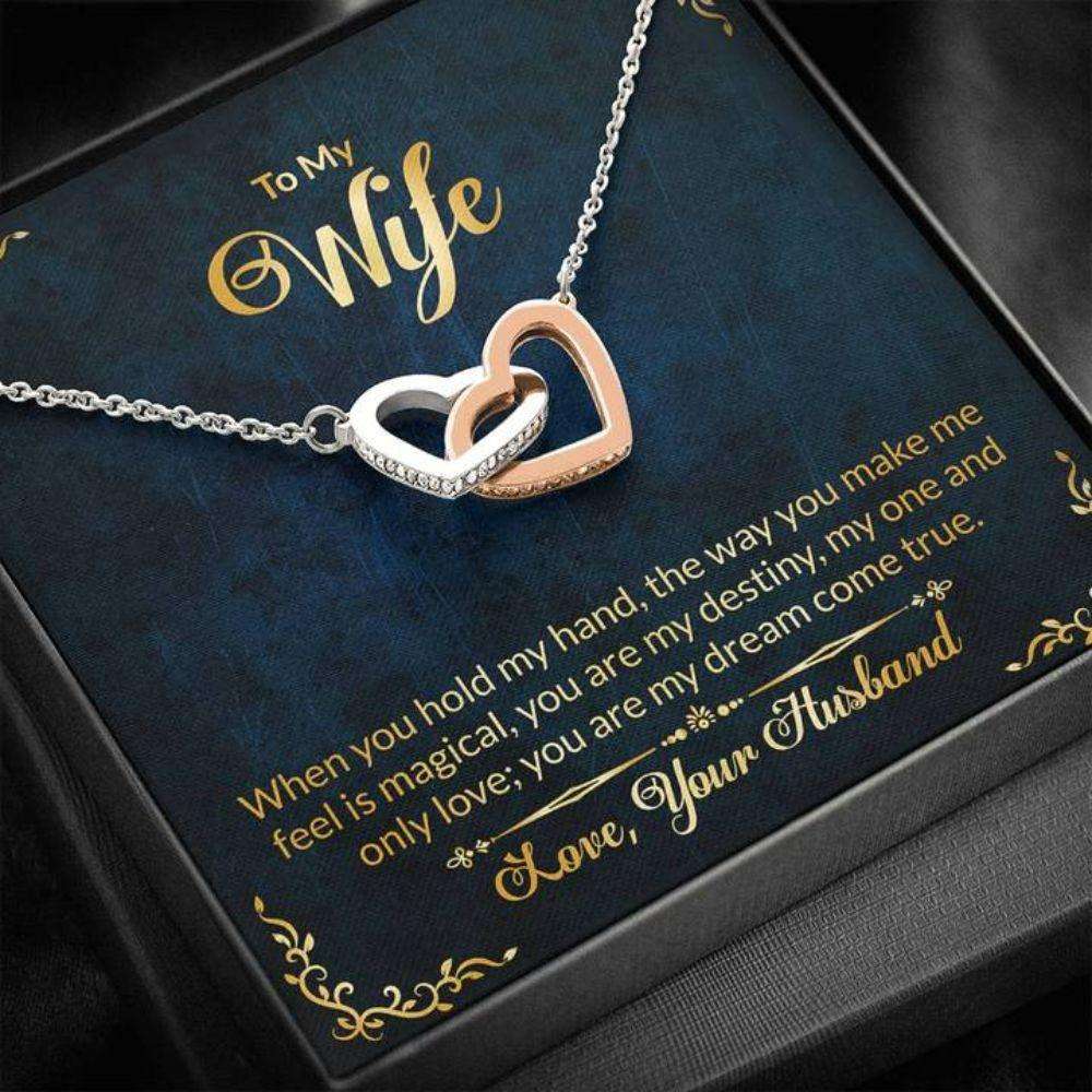 Wife Necklace “ Necklace For Wife “ To My Wife In Navy And Gold For Karwa Chauth Rakva