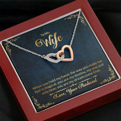 Wife Necklace “ Necklace For Wife “ To My Wife In Navy And Gold For Karwa Chauth Rakva