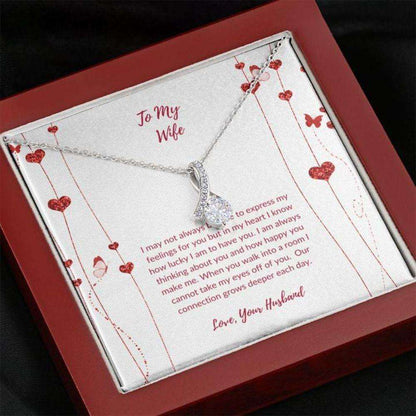 Wife Necklace “ Necklace For Wife “ To Wife Heart Flowers Beauty Necklace For Karwa Chauth Rakva