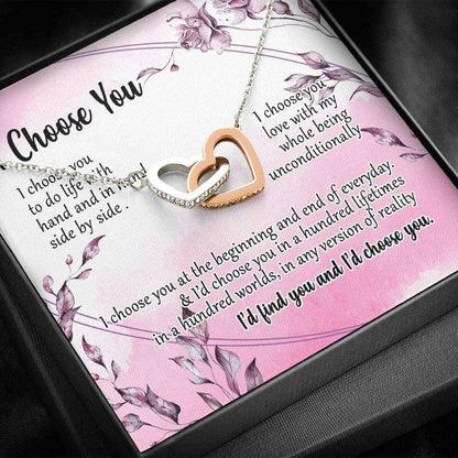 Wife Necklace, Necklace For Women Girl “ Gift For Fiancee “ I Choose You To My Wife Necklace For Karwa Chauth Rakva