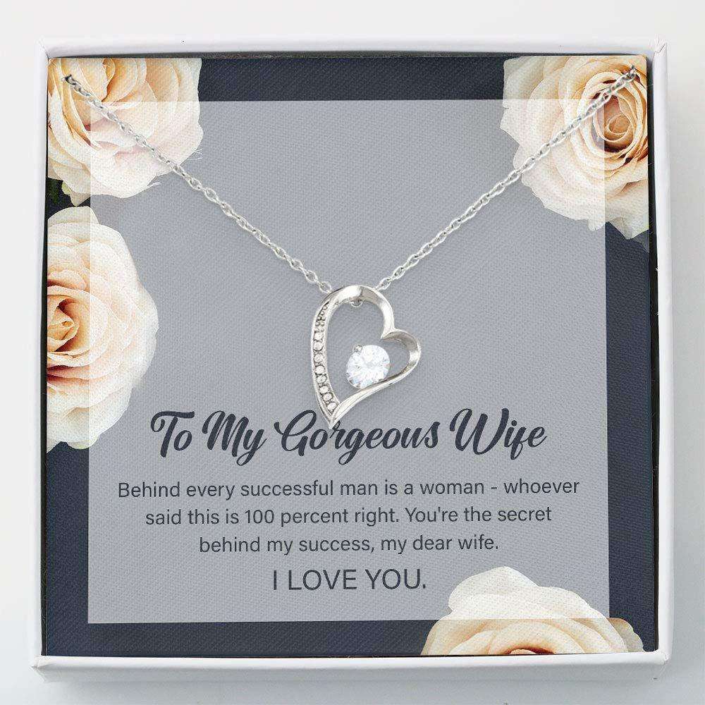 Wife Necklace, Necklace For Women Girl “ Valentine Gift For Wife “ To My Gorgeous Wife Necklace With Gift Box For Karwa Chauth Rakva