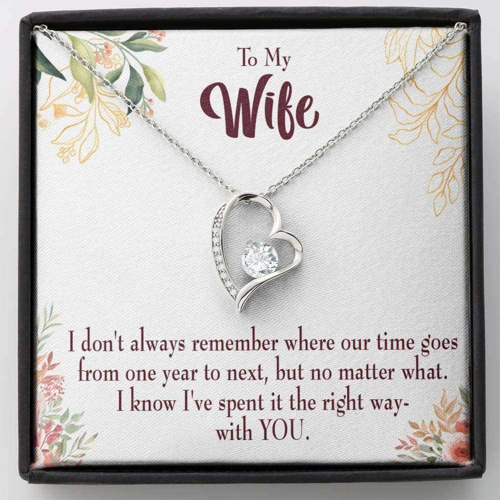 Wife Necklace, Necklace Gift For Fiancee A Time Well Spent Forever Love Necklace For Karwa Chauth Rakva