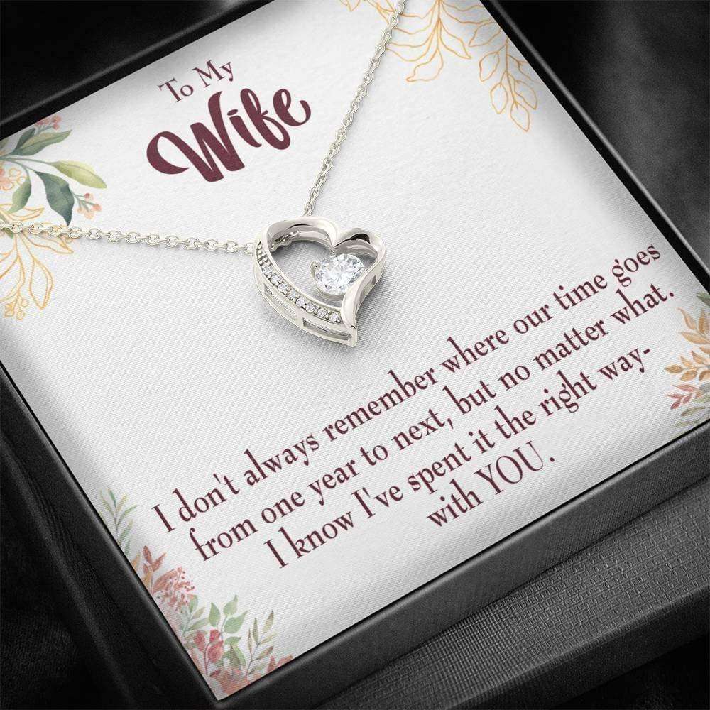 Wife Necklace, Necklace Gift For Fiancee A Time Well Spent Forever Love Necklace For Karwa Chauth Rakva