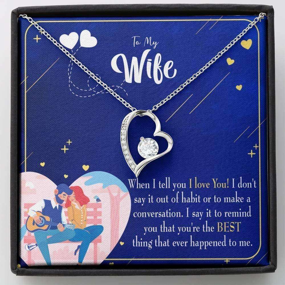 Wife Necklace, Necklace Gift For Fiancee Gift For Wife Best Thing Happened Forever Love Necklace For Karwa Chauth Rakva