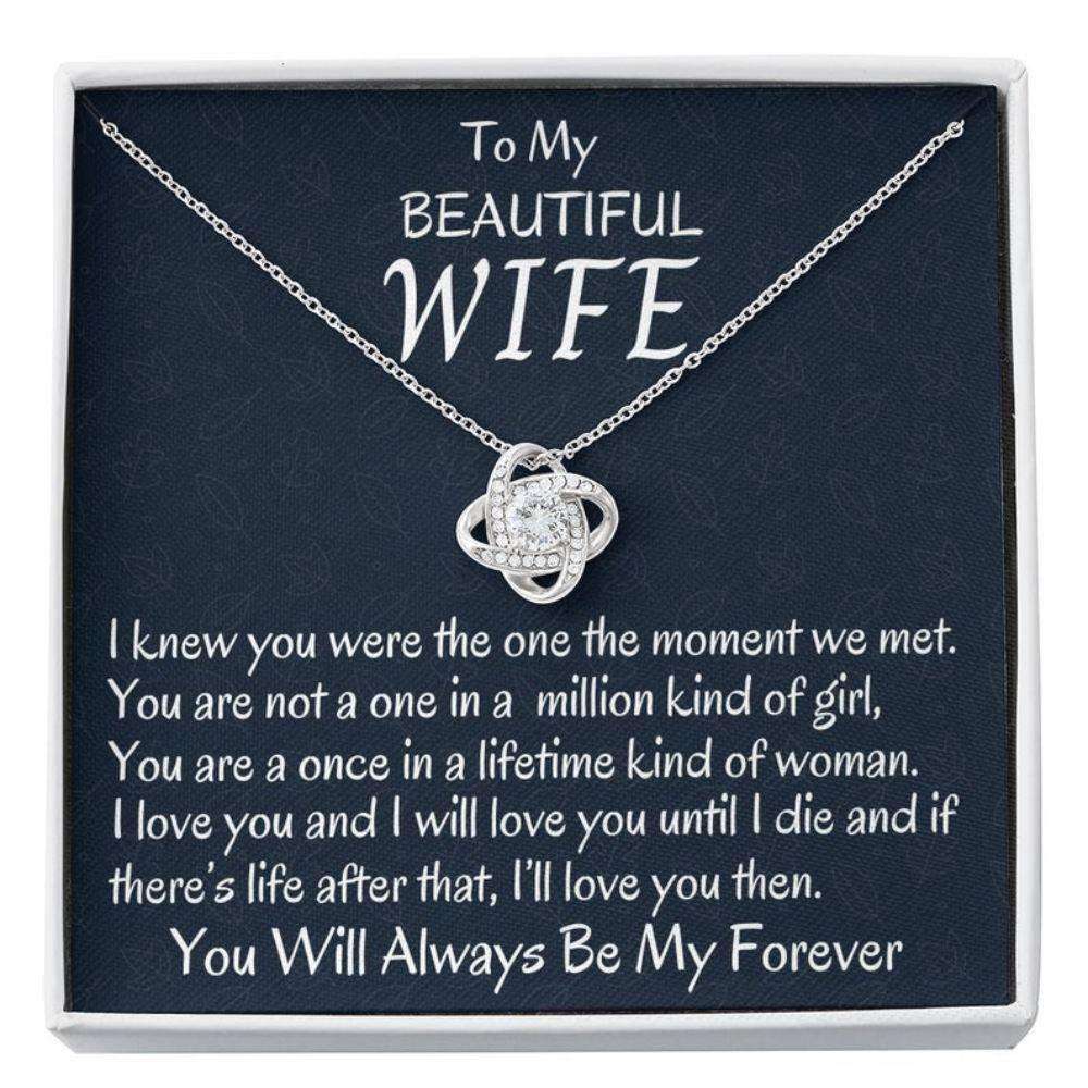 Wife Necklace, Necklace Gift For Her, Anniversary Necklace Gift Necklace, Birthday Gift, Love Knot Necklace Gift For Her, Gift For Wife, For Karwa Chauth Rakva