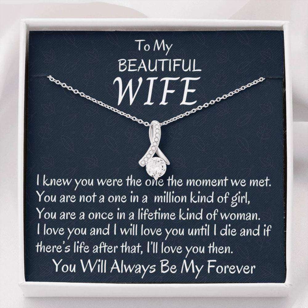 Wife Necklace, Necklace Gift For Her, Anniversary Necklace Gift Necklace, Birthday Gift, Love Knot Necklace Gift For Her, Gift For Wife For Karwa Chauth Rakva