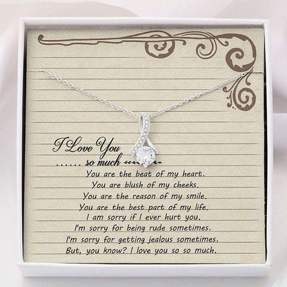 Wife Necklace, Necklace Gift For Her “ Love You So Much Necklace “ Alluring Beauty Necklace With Gift Box For Karwa Chauth Rakva