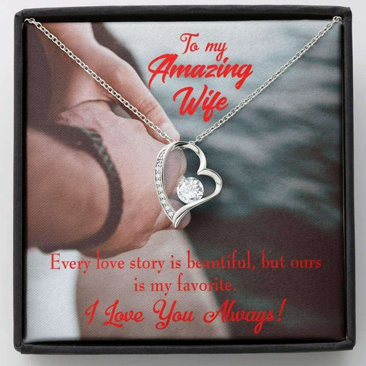 Wife Necklace, Necklace Gift For Wife Beautiful Love Story Forever Love Necklace For Karwa Chauth Rakva