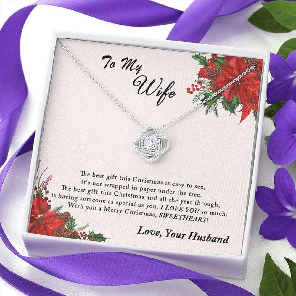 Wife Necklace, Necklace Gift For Wife From Husband, First Married Christmas Gift For Karwa Chauth Rakva