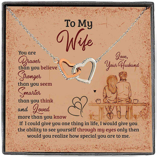 Wife Necklace, Necklace Gift To My Wife You Are Loved More Than You Know For Karwa Chauth Rakva