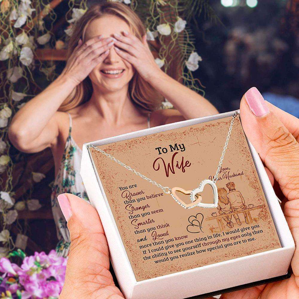 Wife Necklace, Necklace Gift To My Wife You Are Loved More Than You Know For Karwa Chauth Rakva