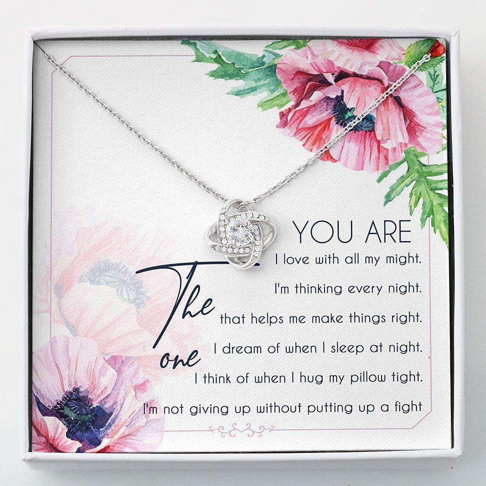 Wife Necklace, Necklace Gifts For Her “ You Are The One Necklace “ Necklace With Gift Box For Birthday Christmas For Karwa Chauth Rakva