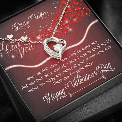 Wife Necklace, Necklace Heart Pendant Valentines Gift To My Wife “ Thank You For Being Mine For Karwa Chauth Rakva