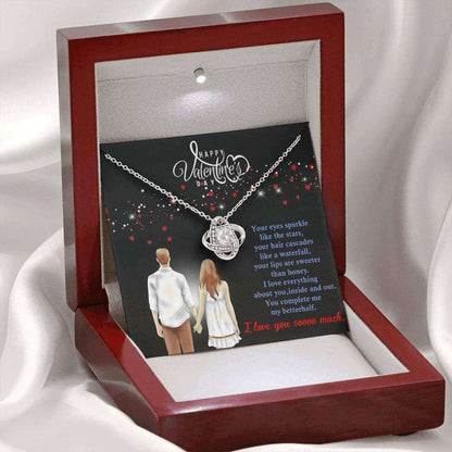 Wife Necklace, Necklace Love Knot Valentines Gift For Her, Girlfriend Or Wife “ You Complete Me! For Karwa Chauth Rakva