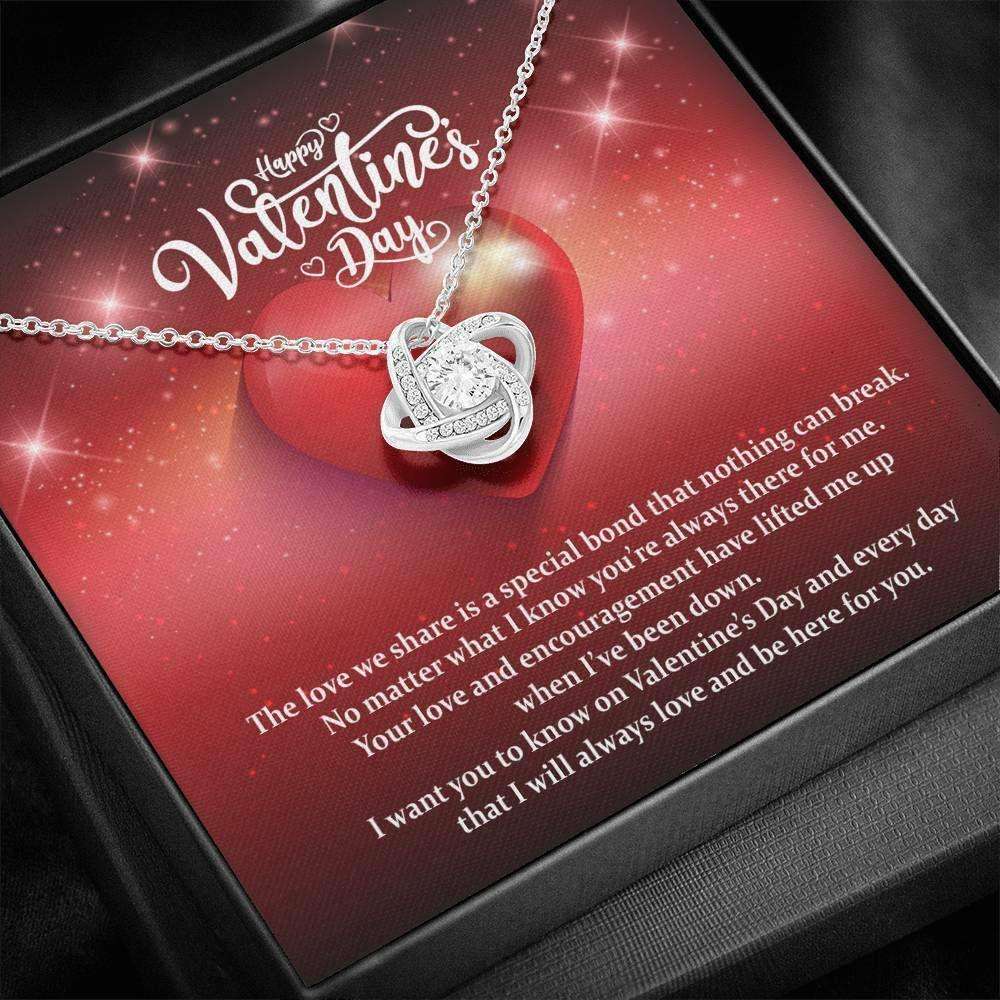 Wife Necklace, Necklace Love Knot Valentines Gift For Her, Wife “ Girlfriend “ Special Bond Message For Karwa Chauth Rakva