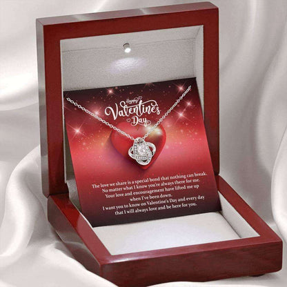 Wife Necklace, Necklace Love Knot Valentines Gift For Her, Wife “ Girlfriend “ Special Bond Message For Karwa Chauth Rakva