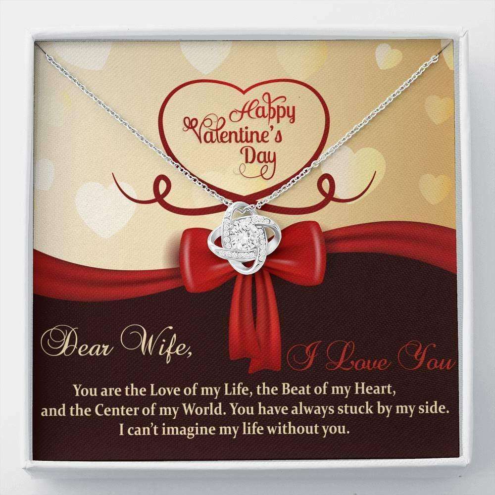 Wife Necklace, Necklace Love Knot Valentines Gift For Wife “ I Can’T Imagine My Life Without You! For Karwa Chauth Rakva