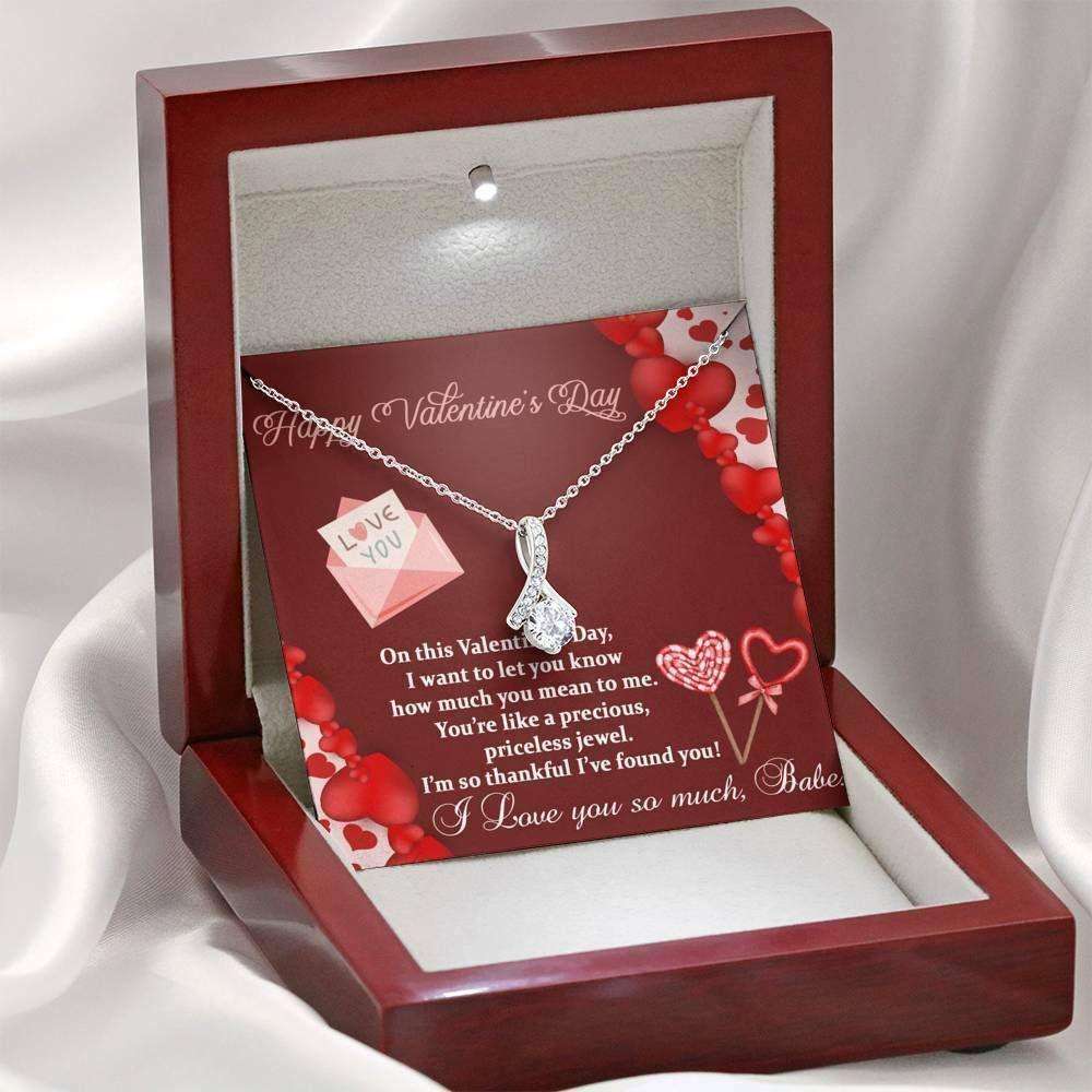 Wife Necklace, Necklace Pendant Cubic Zirconia Valentine Gift For Wife “ So Thankful I Found You! For Karwa Chauth Rakva