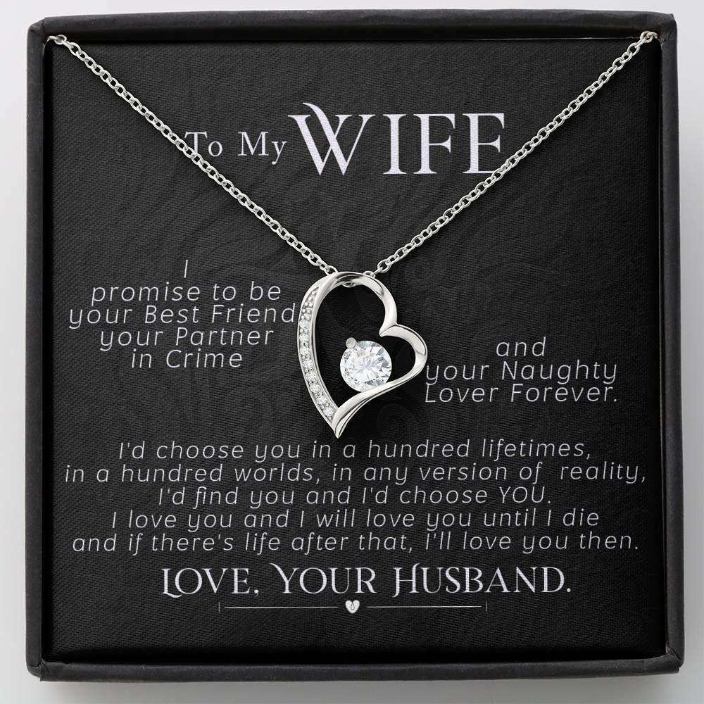 Wife Necklace, Necklace, To My Wife Valentines Day Heart Pendant Gift For Wife, I Promise To Be For Karwa Chauth Rakva