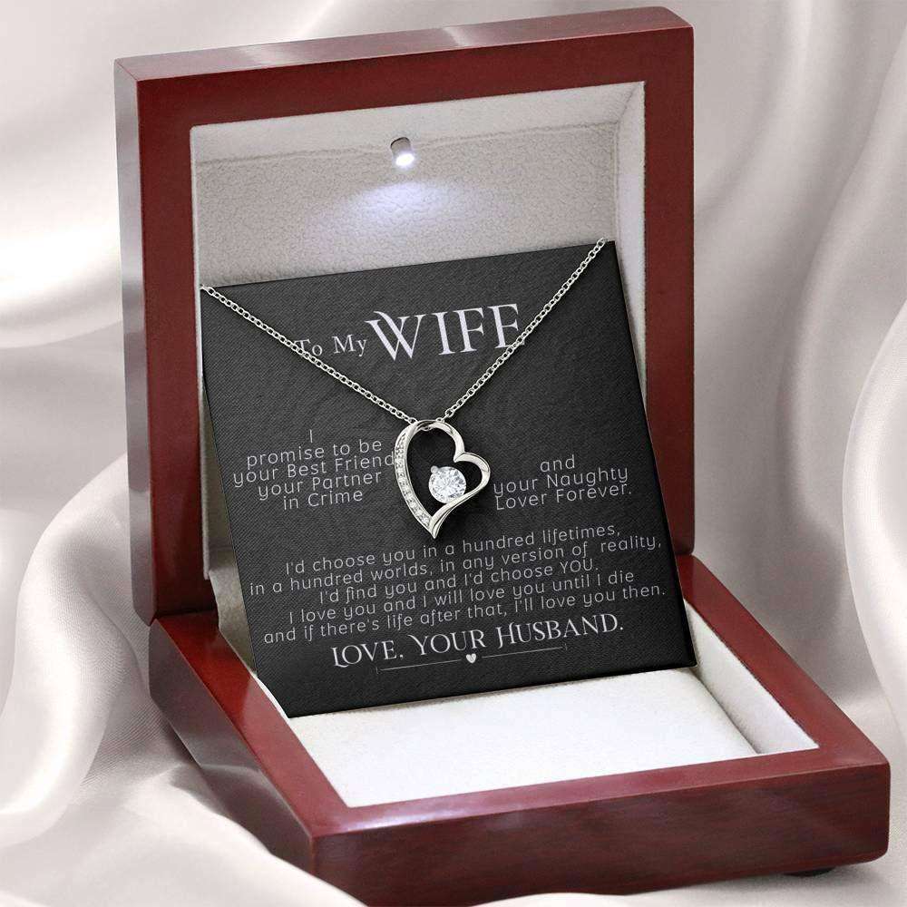 Wife Necklace, Necklace, To My Wife Valentines Day Heart Pendant Gift For Wife, I Promise To Be For Karwa Chauth Rakva