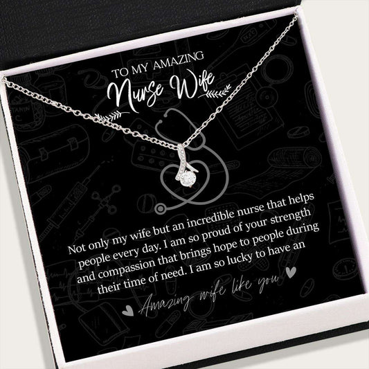 Wife Necklace, Nurse Gifts “ To My Amazing Nurse Wife Necklace “ Alluring Beauty Necklace “ Jewelry For Wife Nurse For Karwa Chauth Rakva