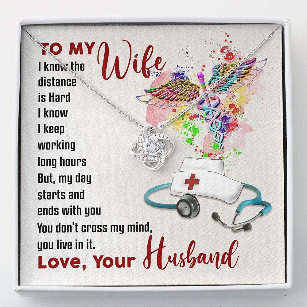 Wife Necklace, Nurse Wife Gift “ Necklace Gifts For Her Necklace With Gift Box For Karwa Chauth Rakva