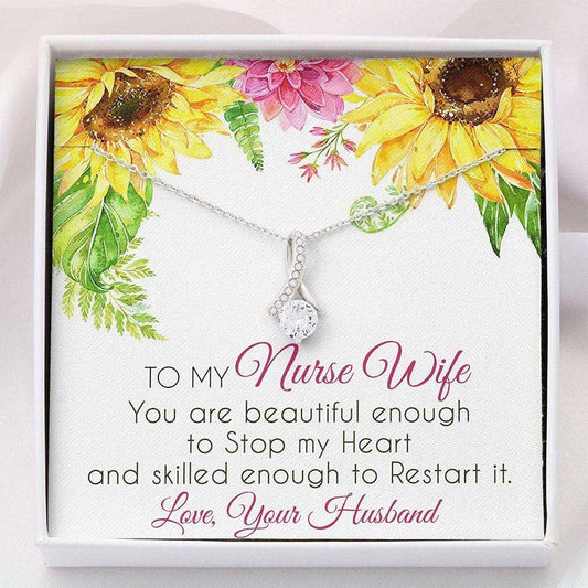 Wife Necklace, Nurse Wife Necklace “ Necklace Gifts For Nurse Wife -, White, Fits Necklace With Gift Box For Karwa Chauth Rakva