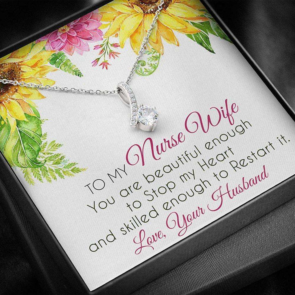 Wife Necklace, Nurse Wife Necklace “ Necklace Gifts For Nurse Wife -, White, Fits Necklace With Gift Box For Karwa Chauth Rakva