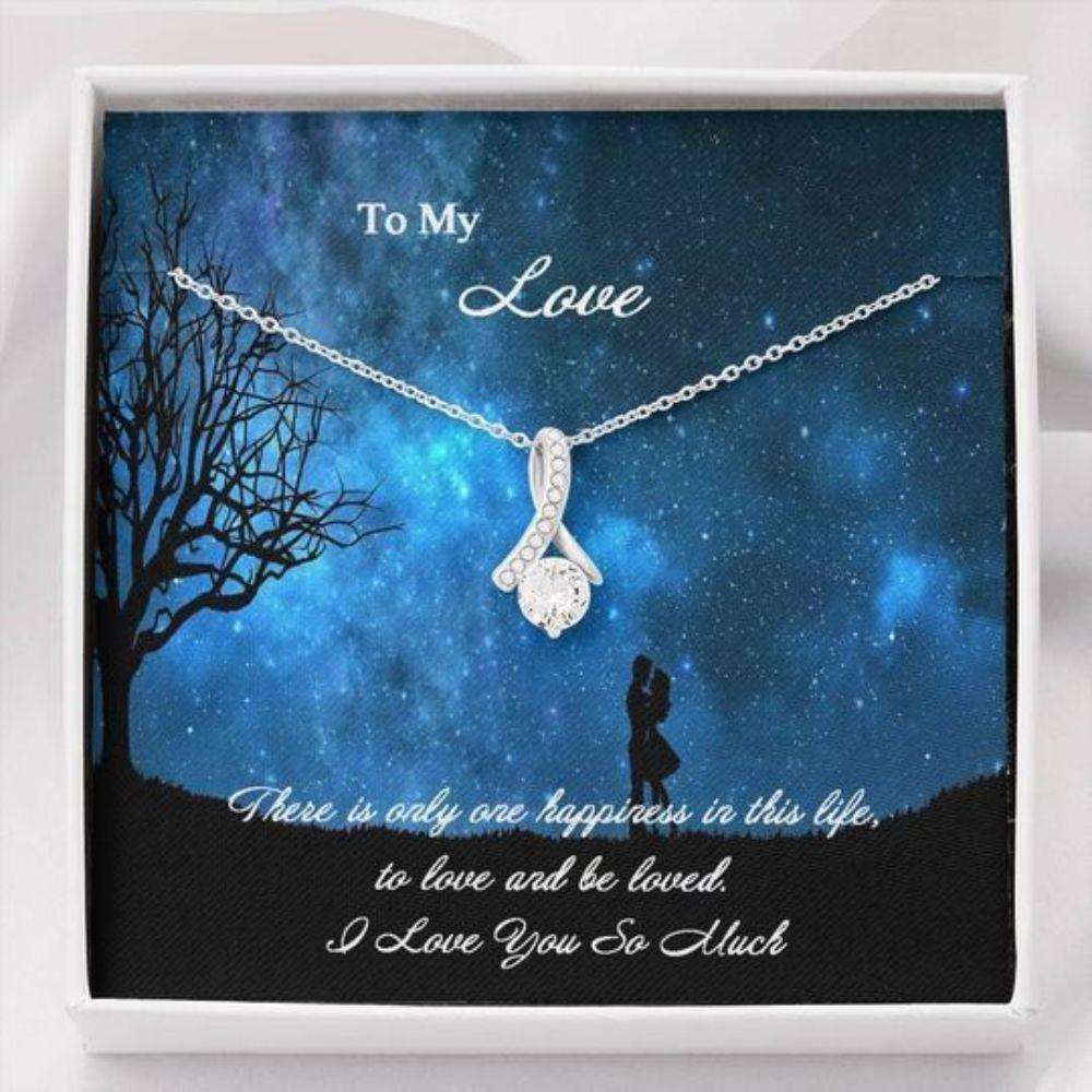 Wife Necklace, One Happiness In This Life Alluring Beauty Necklace Gift For Wife For Karwa Chauth Rakva