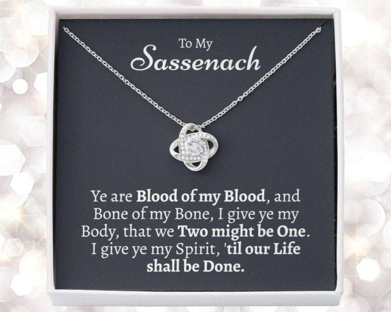 Wife Necklace, Outlander Gift, Outlander Gift Box, Outlander Gift, My Sassenach, Outlander Necklace, Outlander Gift For Wife, Outlander Charm For Karwa Chauth Rakva