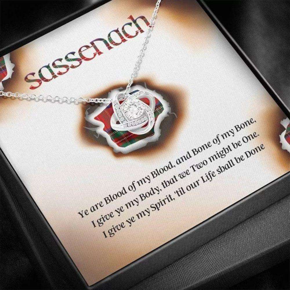 Wife Necklace, Outlander Necklace Gifts, Sassenach, Outlander Jewelry, Celtic Love Knot, Necklace For Her, To My Sassenach For Karwa Chauth Rakva