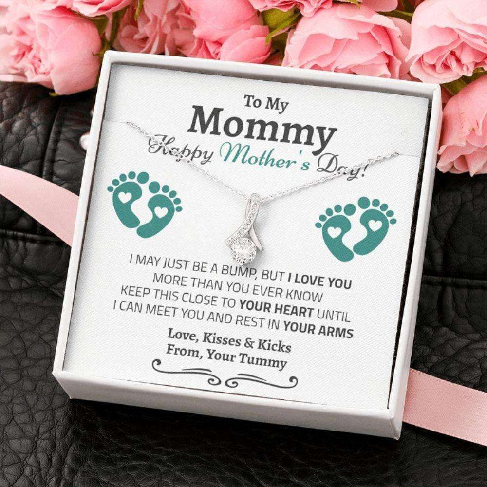 Wife Necklace, Pregnant Wife Mothers Day Gift, New Mom Mothers Day, First Mother’S Day Gift From Bump, Mom To Be Mothers Day For Karwa Chauth Rakva