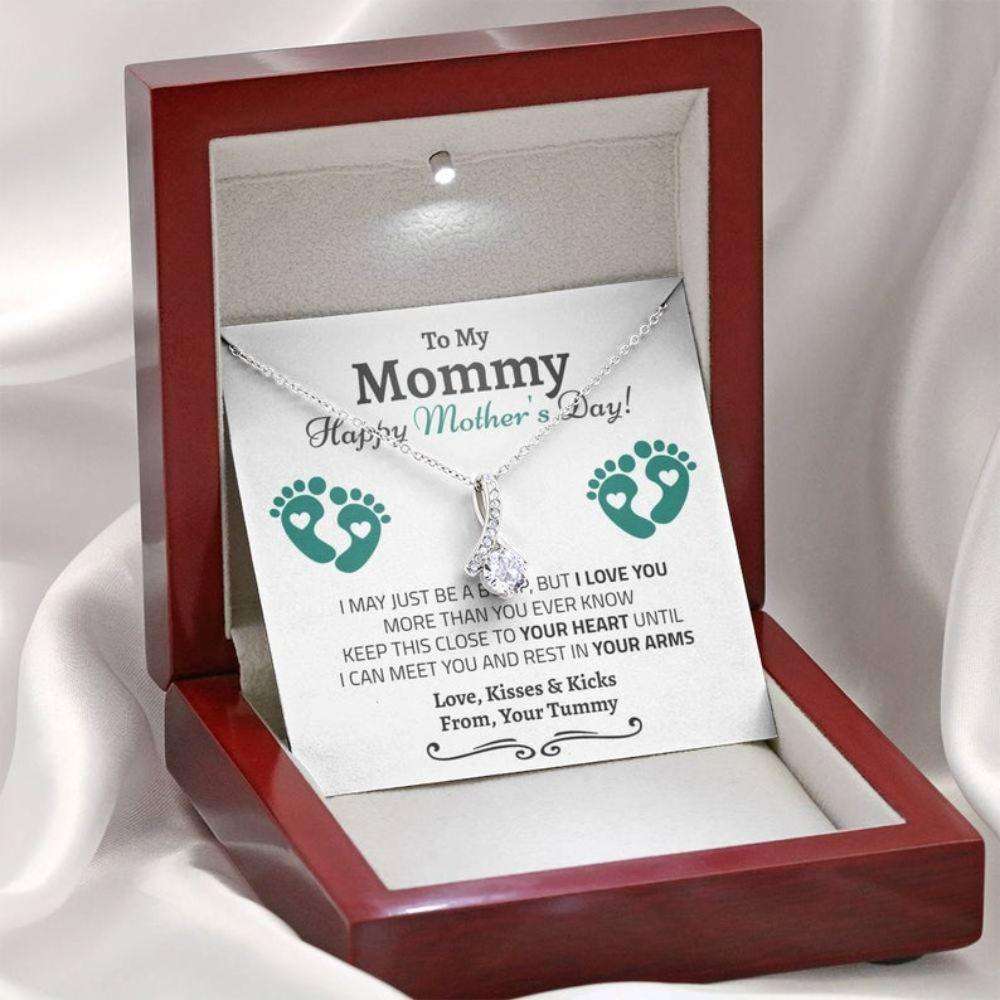 Wife Necklace, Pregnant Wife Mothers Day Gift, New Mom Mothers Day, First Mother’S Day Gift From Bump, Mom To Be Mothers Day For Karwa Chauth Rakva