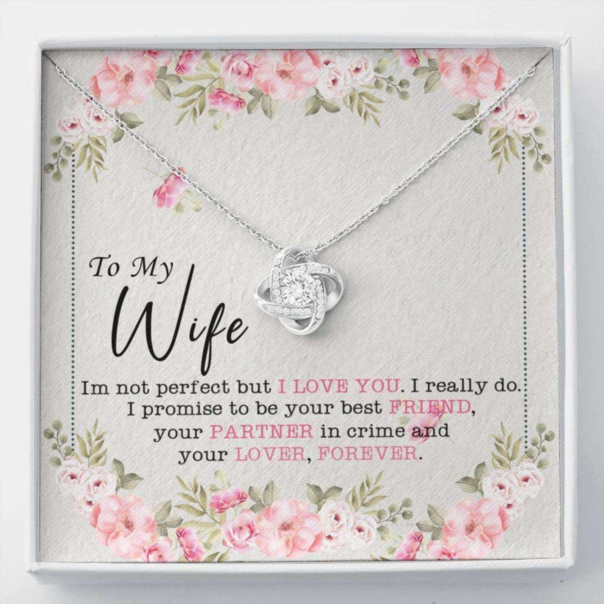 Wife Necklace, Presents Gifts For Wife “ Valentines Day Necklace For Her “ Necklace Gift With Message Card For Karwa Chauth Rakva