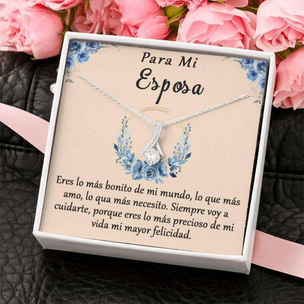 Wife Necklace, Regalo Para Mi Esposa, Regalo De Cumplea�Os Para Mi Mujer, Regalo De Aniversario, Collar De Esposa, Spainish Wife Gift For Karwa Chauth Rakva