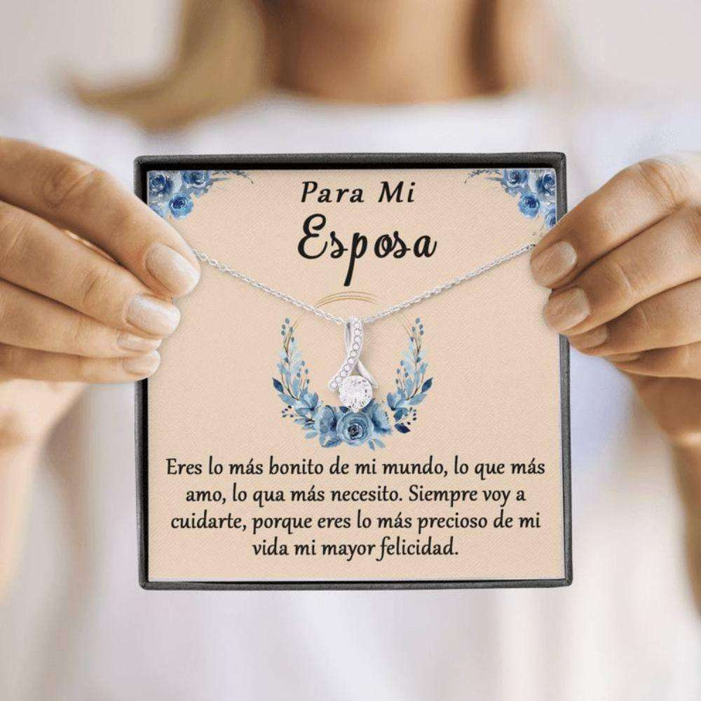 Wife Necklace, Regalo Para Mi Esposa, Regalo De Cumplea�Os Para Mi Mujer, Regalo De Aniversario, Collar De Esposa, Spainish Wife Gift For Karwa Chauth Rakva