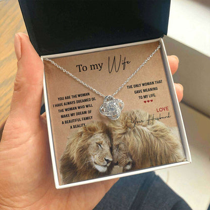 Wife Necklace, Romantic Anniversary Gift For Wife Necklace From Lion Husband To My Wife Jewerly For Karwa Chauth Rakva