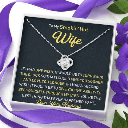 Wife Necklace, Romantic Anniversary Gift For Wife To My Smokin’ Hot Wife Necklace For Karwa Chauth Rakva