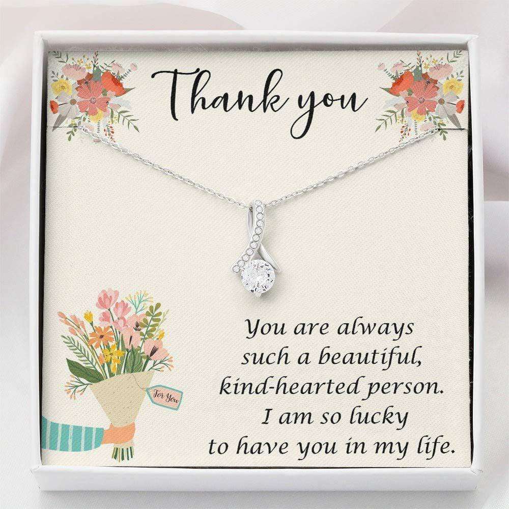 Wife Necklace, Thank You To Loved Ones “ Thank You Necklace With Gift Box For Birthday Christmas For Karwa Chauth Rakva