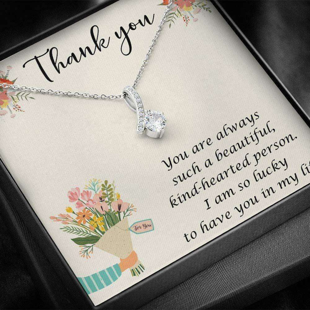 Wife Necklace, Thank You To Loved Ones “ Thank You Necklace With Gift Box For Birthday Christmas For Karwa Chauth Rakva