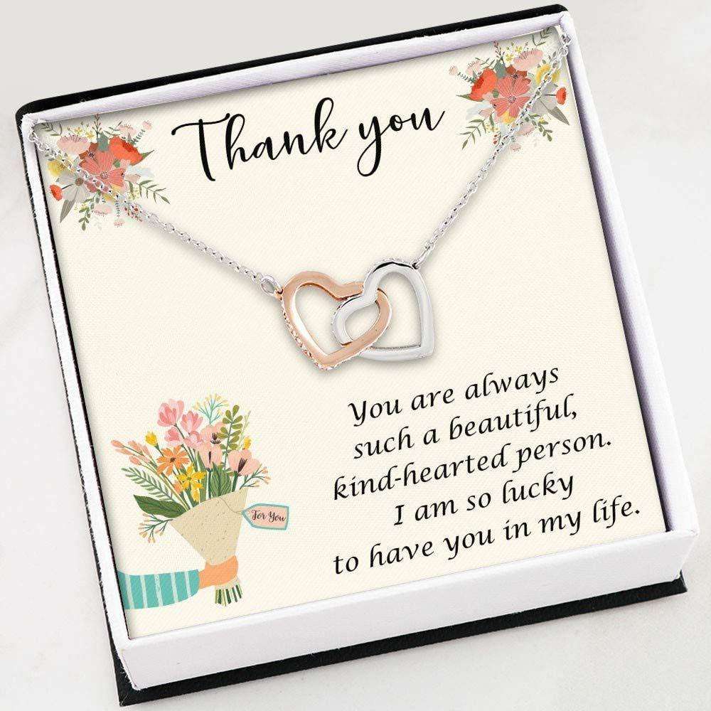 Wife Necklace, Thank You To Loved Ones “ Thank You Necklace With Gift Box For Birthday Christmas For Karwa Chauth Rakva