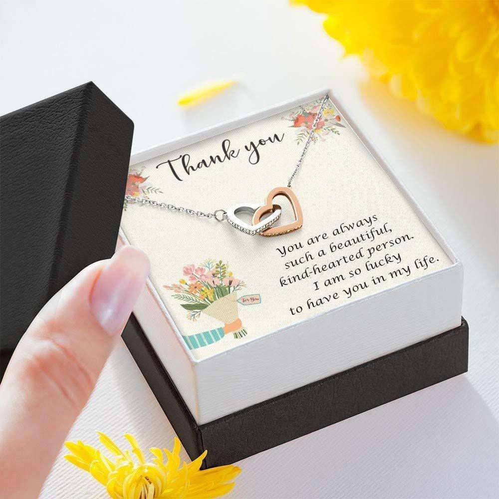 Wife Necklace, Thank You To Loved Ones “ Thank You Necklace With Gift Box For Birthday Christmas For Karwa Chauth Rakva